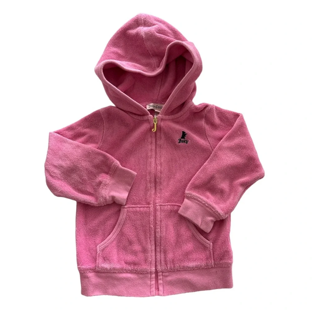 Juicy Couture 24 Month Pink 2 Piece Sweat Pants And Hoody jacket velour - Picture 2 of 9